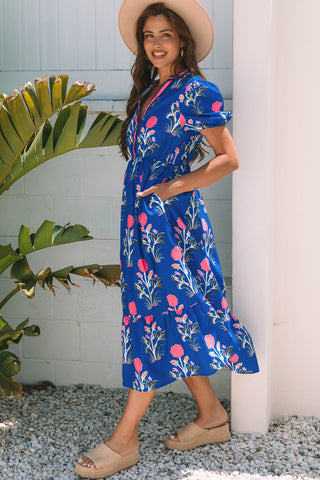 Poppy Midi Dress - Royal Blue