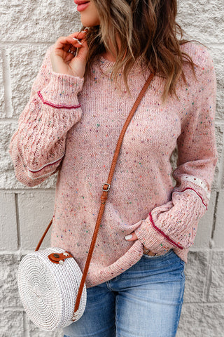 Rainbow Speckled Sweater - Pink