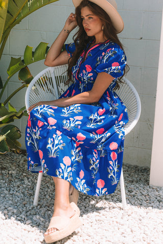 Poppy Midi Dress - Royal Blue