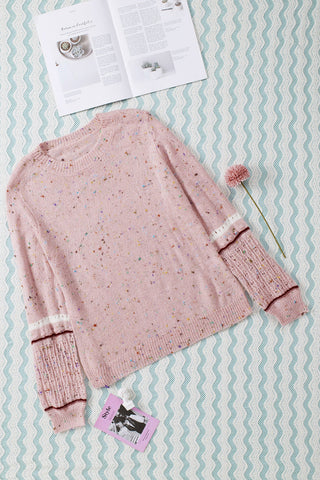 Rainbow Speckled Sweater - Pink