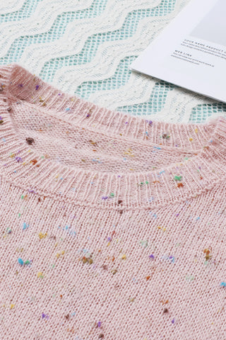 Rainbow Speckled Sweater - Pink