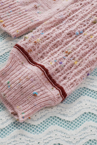 Rainbow Speckled Sweater - Pink