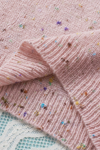 Rainbow Speckled Sweater - Pink