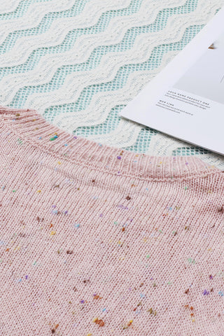 Rainbow Speckled Sweater - Pink