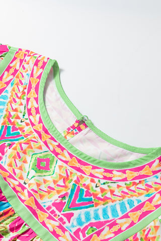 Geometric Babydoll Top