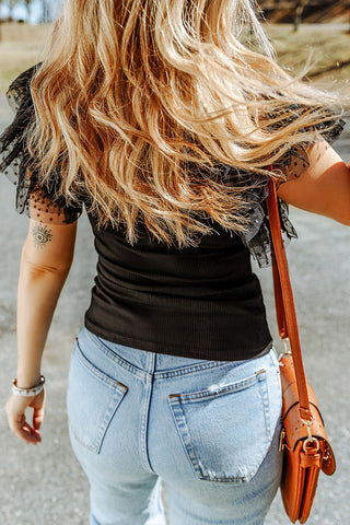 Summer Frills Top - Black