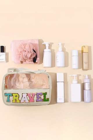 Travel Makeup Bag - Beige