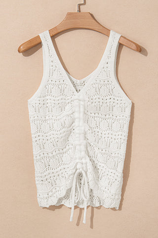 Chic Vibes Sleeveless Crochet Top - White