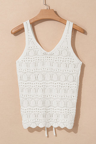 Chic Vibes Sleeveless Crochet Top - White
