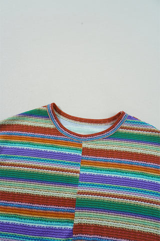 Striped Colorful Twist Top - Ships 10/7