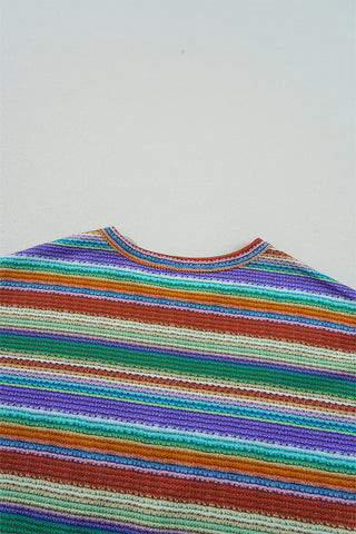 Striped Colorful Twist Top - Ships 10/7