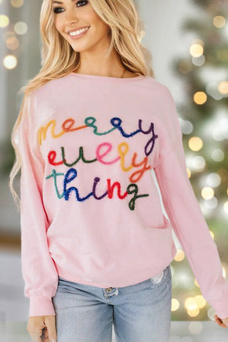 Merry Everything Sweatshirt - Peach Blossom