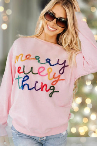 Merry Everything Sweatshirt - Peach Blossom