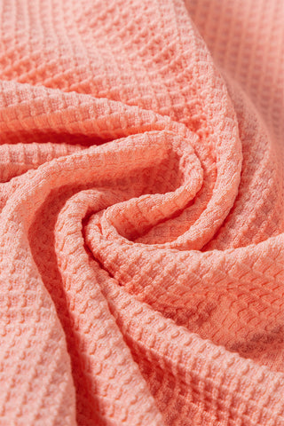 Waffle Weave Top - Peachy Apricot