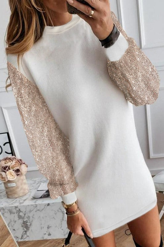sequin sleeve jumper dress Buy Women's Knitwear Clearance Jumper Dress Sequin Online