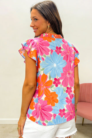 Aloha Vibes Flutter Sleeve Top