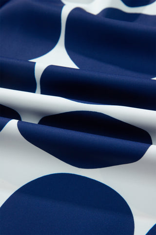 Polka Dot Ruffle Sleeve Top - Navy