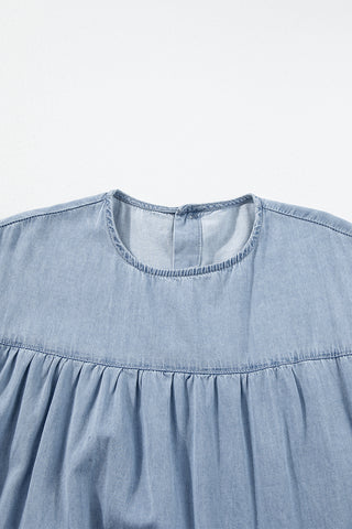 Ruffle Sleeve Jean Dress