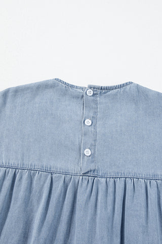 Ruffle Sleeve Jean Dress