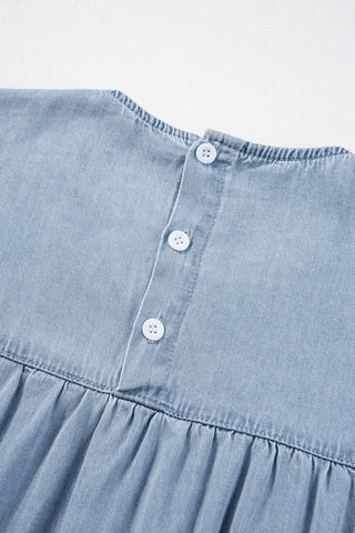 Ruffle Sleeve Jean Dress