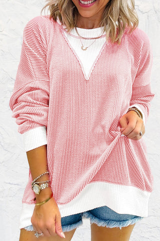 Oversized Textured Top - Pink