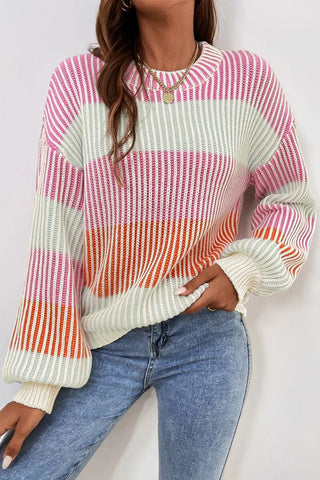 Pastel Stripes Sweater - Pink