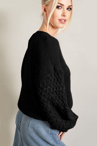 Bishop Sleeve Sweater - Black