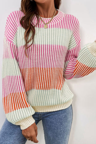Pastel Stripes Sweater - Pink