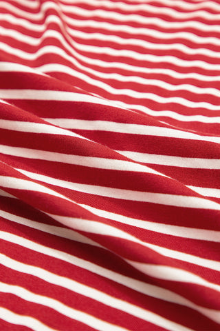 Striped Top with Pocket - Red