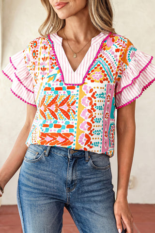 Pink Lemonaide Flutter Sleeve Top