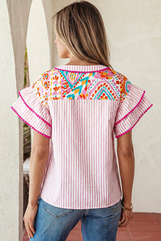 Pink Lemonaide Flutter Sleeve Top