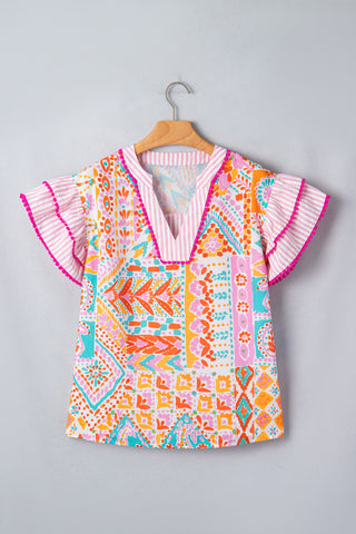 Pink Lemonaide Flutter Sleeve Top