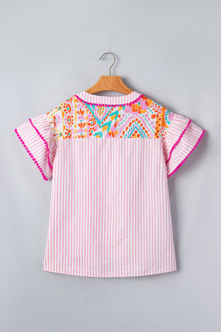 Pink Lemonaide Flutter Sleeve Top