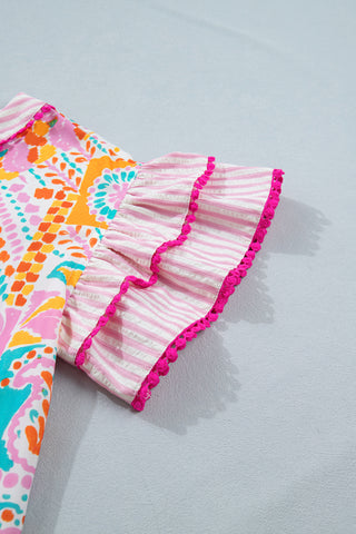 Pink Lemonaide Flutter Sleeve Top