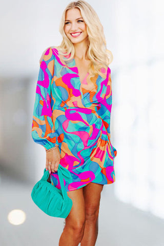 Fitted Abstract Mini Dress