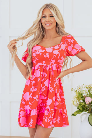 Puff Sleeve Pink Dress