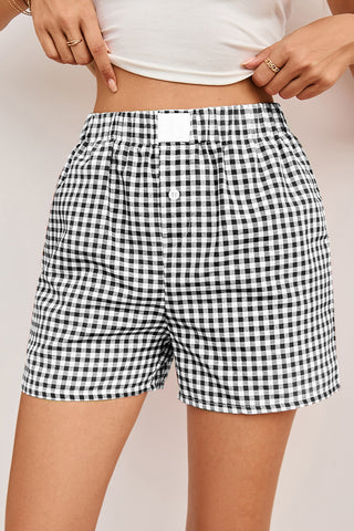 Gingham Shorts - Black