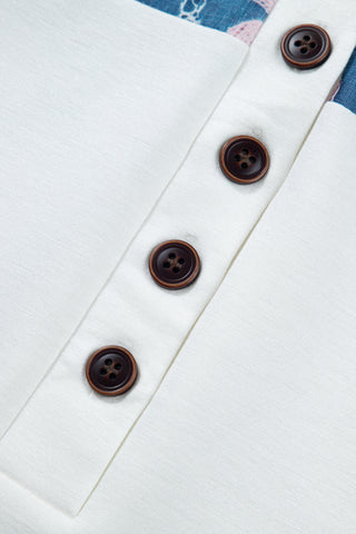 Denim Details Top - White Daisy