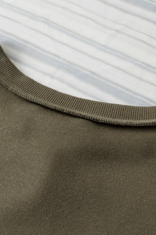 Oversized Henley Sweatshirt - Olive