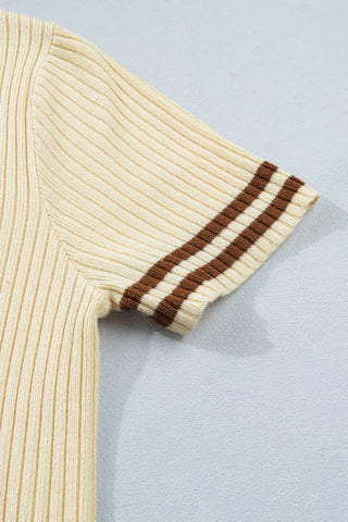 Striped Sleeve Knit Top