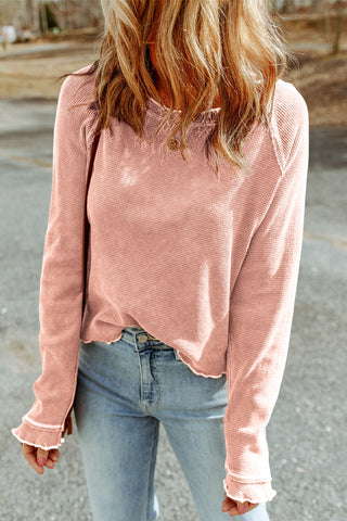 For the Love of Fall Thermal Top -Pink