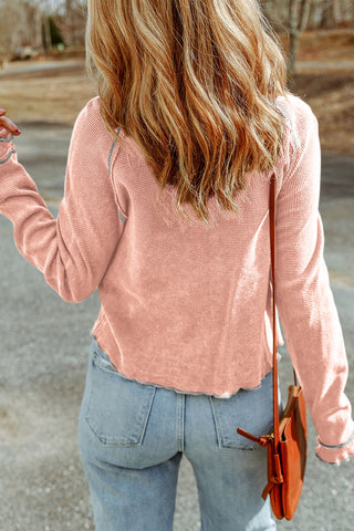 For the Love of Fall Thermal Top -Pink