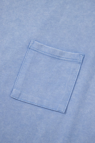 Mineral Washed Sleeveless Top - Blue