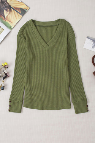 V-Neck Thermal Top - Green