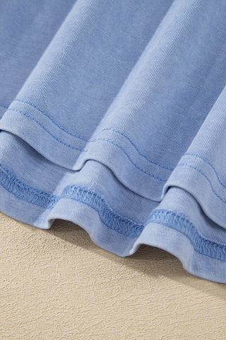 Mineral Washed Sleeveless Top - Blue