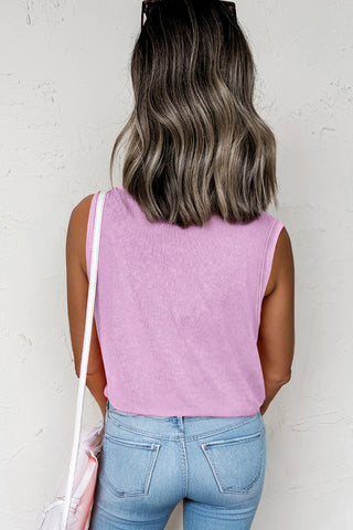 Mineral Washed Sleeveless Top - Orchid