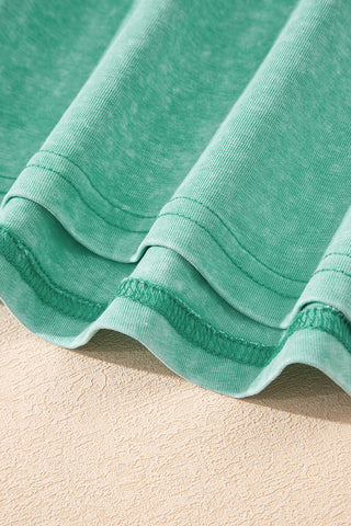 Mineral Washed Sleeveless Top - Green