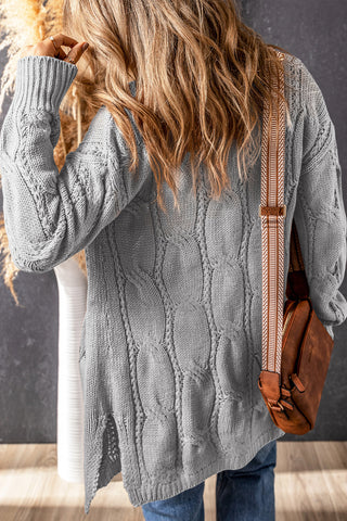 Cable Knit Cardigan - Gray