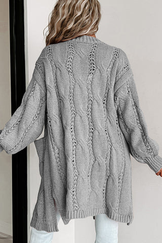 Cable Knit Cardigan - Gray