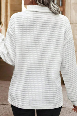 Quilted Collared Top - Snow White
